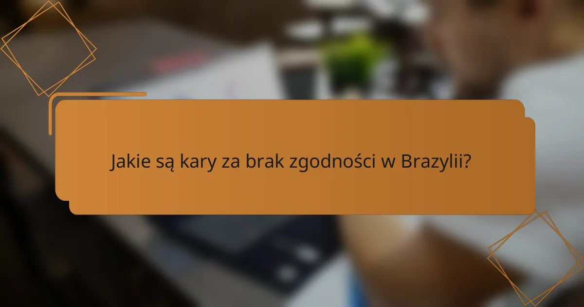 Jakie są kary za brak zgodności w Brazylii?